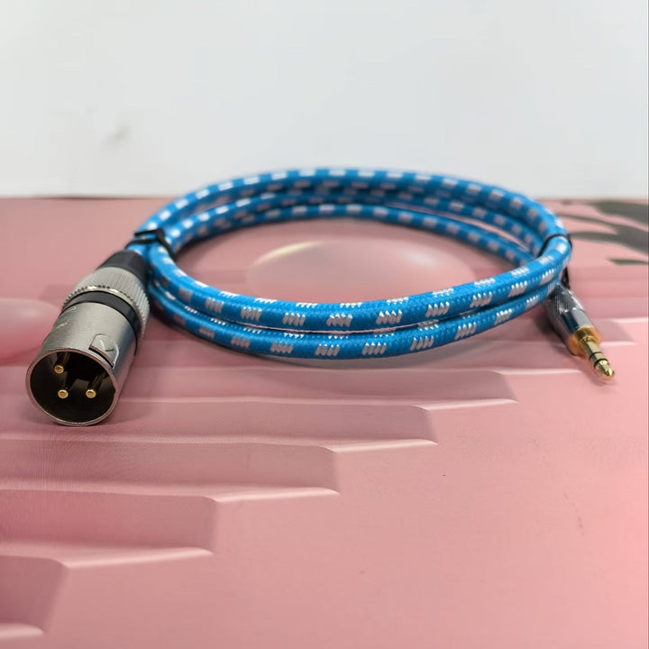 Adaptador de Cable Desequilibrado de 3.5mm a XLR, 3 pies, Conector Macho de Mini Jack Estéreo de 1/8" a XLR, Bañado en Oro, 22AWG, Redondo, Conector Macho-a-Macho para Teléfonos Móviles, Portátiles, Altavoces, Mezcladores