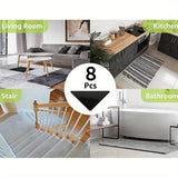 8 piezas de agarres para alfombras de silicón, cinta antideslizante para dormitorio/habitación/porche, adhesivo fuerte y protectores para bordes y esquinas, evita esquinas levantadas, cinta recta para alfombras