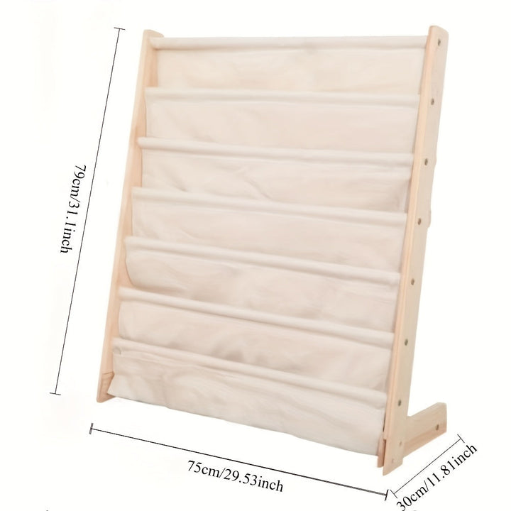 Estantería de Madera de Pino de 7 Niveles para Ahorrar Espacio - Estante de Exhibición de Fácil Acceso para Dormitorio, Sala de Juegos y Aula, Estantes Utilitarios