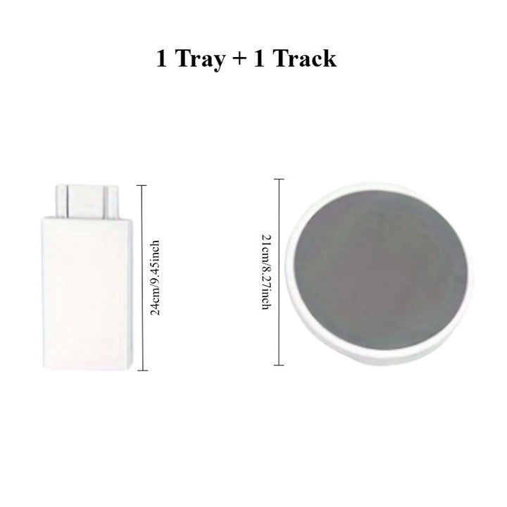 1 pieza de plato giratorio Lazy Susan de plástico blanco artístico - Bandeja giratoria Lazy Spinner expandible y movible para cocina y comedor, no necesita energía, se adapta a mesas rectangulares, plato decorativo para servir