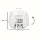Taza de vidrio versátil - Resistente al calor, apta para microondas, ideal para café, jugo y leche - Regalo perfecto para familia y amigos