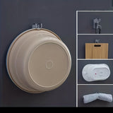 1pc Soporte de Lavabo Metálico Montado en la Pared Moderno, Estilo Casual Sin Taladro, Estante de Almacenamiento con Ganchos de Acero Inoxidable de Fácil Instalación para Organización de Baño, Organizadores y Almacenamiento de Baño, Ganchos de Utilidad