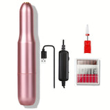 Duofu Profesional Conjunto de Taladro Eléctrico USB - Bajo Ruido y Libre de Vibraciones, Lijadora y Herramienta de Pulido para Manicura y Pedicura, Diseño Portátil, Ideal para Uso en Casa y Salón, Regalo para Mujeres