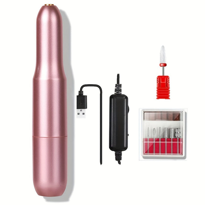 Duofu Profesional Conjunto de Taladro Eléctrico USB - Bajo Ruido y Libre de Vibraciones, Lijadora y Herramienta de Pulido para Manicura y Pedicura, Diseño Portátil, Ideal para Uso en Casa y Salón, Regalo para Mujeres