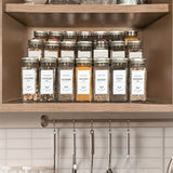 Juego de 12/6 frascos para especias de vidrio, resistentes a la humedad y al óxido, ideales para organizar condimentos en la cocina