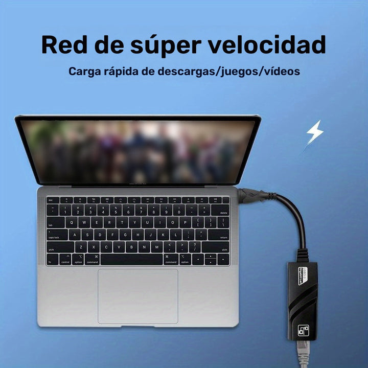 Adaptador de Red con Cable Ethernet LAN USB a RJ45 de 100 Mbps para Tarjeta de Red USB en PC Windows