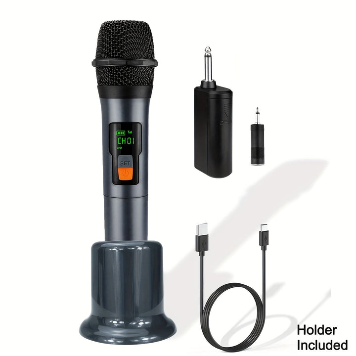 Microfono de Karaoke sin varillas, Micrófono Portátil para Fiestas en Casa, Regalo para Adultos con Soporte y Adaptador de 3.5mm Incluido