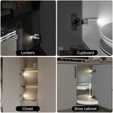 Pack de 10 luces automáticas para gabinetes con cadena a batería, encendido táctil, altura ajustable, estilo moderno | LED de alta luminosidad, ideal para cocinas, armarios y salones, fácil instalación