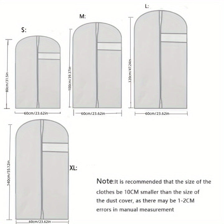 1 Pieza, Funda Para Polvo De Traje, Bolsas De Almacenamiento De Ropa Colgante Para Camisa, Traje, Vestido, Abrigo, Bolsas De Ropa A Prueba De Polvo Portátiles, Organizador De Almacenamiento Doméstico Para Dormitorio, Armario, Guardarropa, Hogar
