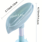 Porta Jabón con Ventosa Sin Taladro - Organizador Ovalado para Baño y Cocina con Compartimentos Dobles, Plato de Plástico Duradero Montado en la Pared para Higiene y Ahorro de Espacio