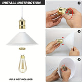 Lámpara de techo moderna mini con enchufe americano, cubierta de metal blanco, montaje semi-inclinado, ajustable, acabado con aceite para iluminación de cocina, comedor, sala de estar y dormitorio (bombilla no incluida)