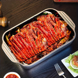 Juego de sartenes para asar hechas de acero inoxidable con tapas - Antiadherentes, robustas, plato de parrilla con dos asas, bandeja de horno versátil para postres, panes y mariscos - Perfecta para barbacoas, bufets y ocasiones festivas