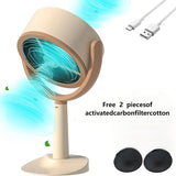 1 Ventilador Purificador Smoke-Away, Batería Recargable de 2400mAh, Ventilador de Rango Compacto para Escritorio con Fuerte Succión, Engranaje Ajustable, Reducción de Ruido de Bajo, Lavable - Incluye 2 Filtros, Ideal para Cocinas Pequeñas y Cocina al Air