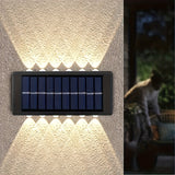 Juego de 6, 8 o 10 luces solares para pared con 12 LED, ideal para jardín, exterior, patio y garaje