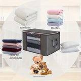 6 piezas Bolsas de almacenamiento extra grandes, organizador de ropa plegable duradero para ropa de cama, mantas, almohadas y juguetes, tejido de polipropileno grueso, con cremallera y tapa, asas reforzadas, para no necesitar electricidad, Otro (organiza