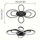 Luz de techo LED moderna, 3000K/4000K/5000K Lámpara de techo negra LED, Luz de techo de acrílico con forma de flor creativa LED para balcón, pasillo, dormitorio, sala de estar