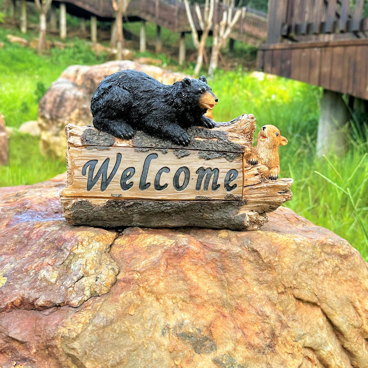 1pc XXOASIS Estatuilla de animal de resina con energía solar, letrero de bienvenida, luz de estatua para exteriores recargable con control de botón, batería de níquel incluida, regalo perfecto para jardín, patio, césped, entrada, estanque, balcón, alféiz