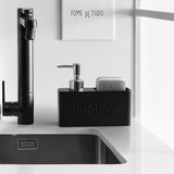 Dispensador de jabón multifuncional, botella de loción con portaesponja, dispensador de jabón líquido para baño, botella recargable práctica para lavabo, accesorios de baño