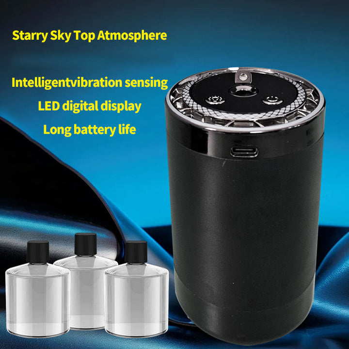 Máquina de Aromaterapia Inteligente, con Tres Modos, Sensor Táctil, Anillo Luminoso LED Colorido, Batería de Litio Recargable, Carga USB, Fuente de Aceite Esencial/Fragancia de Perfume, Incluye Juego de 1/3 Botellas de Perfume, Adecuado para Hogar, Ofici