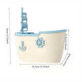 Porta Papel Higiénico Impermeable y Duradero para Baño con Diseño de Barco a Vela, Estilo Moderno