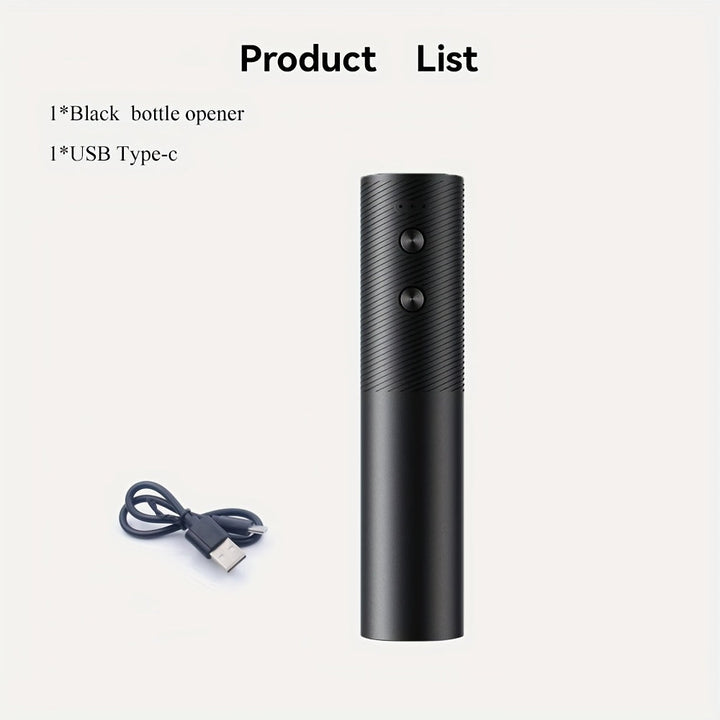 Abrebotellas eléctrico, recargable por USB, abridor de botellas automático reutilizable con un solo botón, un regalo adecuado para el hogar, la cocina, las fiestas y las bodas (negro/rojo)