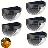 5 piezas, luces solares para vallas, luces para barbacoas, luces solares para paredes, luces solares para exteriores, luces solares montadas en pared, IP44, 6 luces LED negras, jardín, hogar, patio, garaje, camping, Halloween, decoración de fiestas de Na