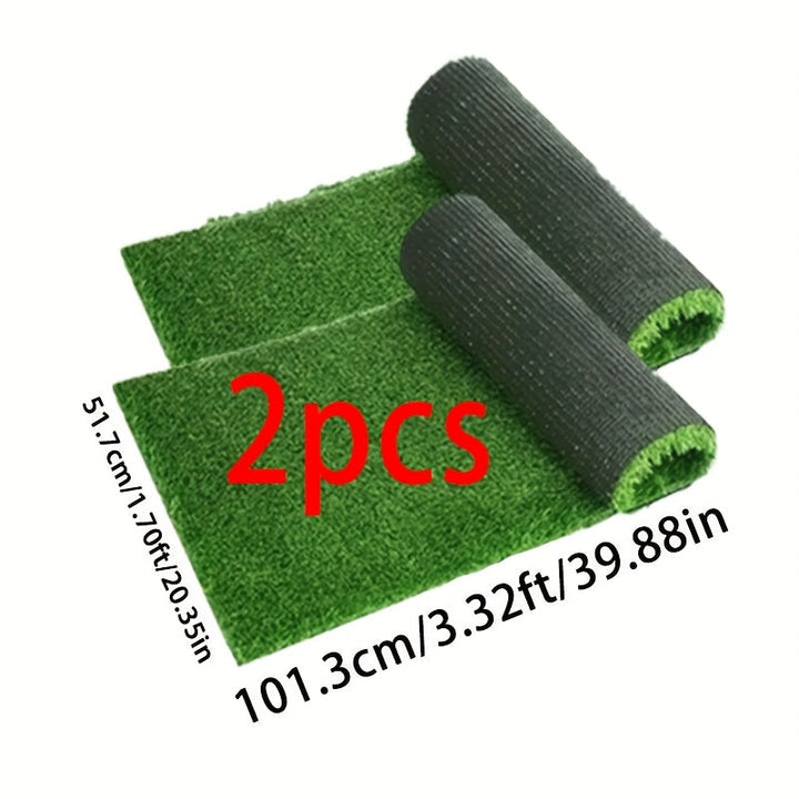 1 Rollo/2 Roldos de Césped Artificial para Bodas, Fiestas, Balcones, Patios, Camping - Plástico Duradero, No Necesita Riego ni Recorte, 6.60 pies/3.32 pies, Aspecto Natural y Mantenimiento Fácil, Decoraciones de Césped al Aire Libre, Verde de Fiesta, Cés