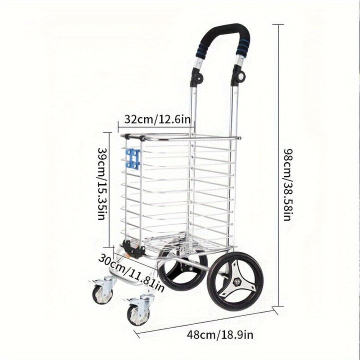 XIARI Carrito Plegable Multiusos - Hierro Duradero, Ruedas de Polipropileno para Cocina y Comedor, XIARI