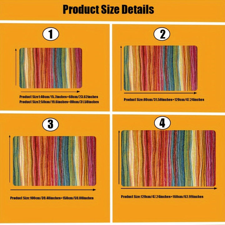 1pc alfombra de suelo antideslizante de esponja con patrón de rayas de 1.1cm de grosor, adecuada para alfombra de cocina, alfombra de baño, alfombra de sala de estar, alfombra de dormitorio, alfombra de exterior, adecuada para sala de estar, dormitorio,