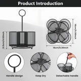 Porta Utensilios de Cocina, Organizador de Cubiertos Grande, Estante Metálico para Utensilios con 4 Secciones, Ideal para Mesa de Cocina