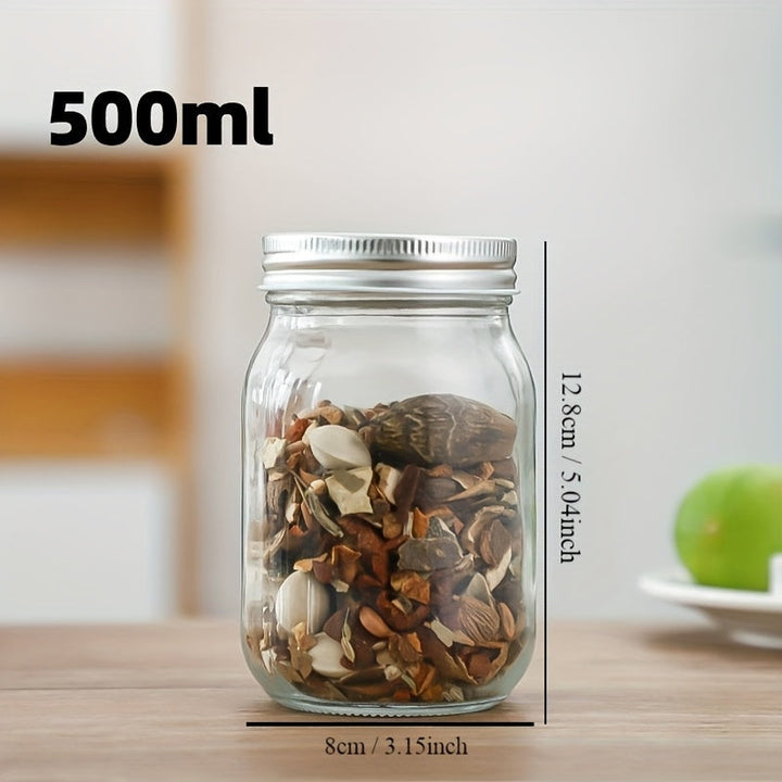 16 oz. Frascos de vidrio redondos Mason con tapas metálicas abatibles, herméticos, aptos para congelador, lavables a mano, ideales para enlatar, conservar, preparar comidas, almacenar granos - No se necesita electricidad