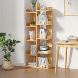 1 estante de árbol blanco con 8 estantes de almacenamiento - Organizador de suelo de madera dura de estilo para el hogar o la oficina, agrega un toque natural al espacio, decoración de estantes