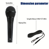 Micrófono de Karaoke Dinámico con Cable, Micrófono Metálico Portátil, , Conector de 6.35mm, Calidad de Sonido Clara, Agarre Cómodo, Ideal para Karaoke, Discursos, Cantos, Reuniones, Transmisiones en Vivo, etc