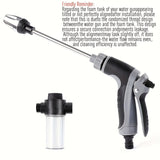 Cañón de Lavado de Alta Presión con Mango Largo para Autos y Hogar - Boquilla de Manguera de Jardín de 3/4 Pulgadas, Herramienta de Limpieza Manual para Vehículos y Exteriores, Diseño en Plástico con Junta de Goma