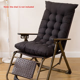 1 cojín negro para silla reclinable, tela de poliéster suave con acabado cepillado, relleno grueso de PP, transpirable y cómodo para sentarse por mucho tiempo, tamaño L (silla no incluida), almohadilla portátil para silla, funda mullida, material transpi