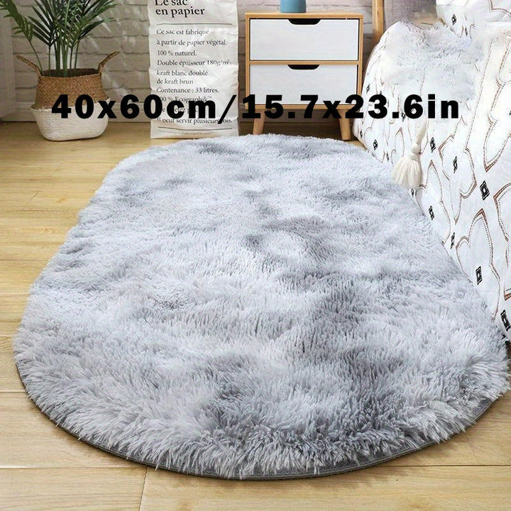 1 alfombra ovalada estilo bohemio con diseño tie-dye y cuadrícula, suave y esponjosa, 100% poliéster, base antideslizante, solo lavado a mano, moderna alfombra de área bohemia para dormitorio, sala de estar, oficina, decoración de hotel, accesorio de luj