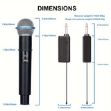Micrófono Inalámbrico Recargable DEPUSHENG de Doble Canal 4 Canales Plug and Play Adecuado para Karaoke, Cantar, Discursos, Bodas, Sistemas de PA
