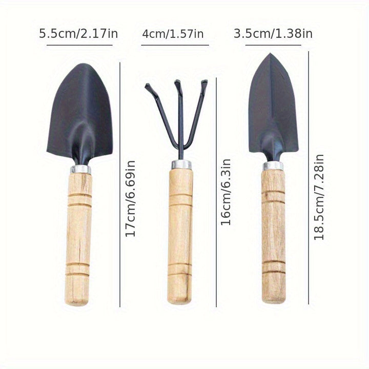Juego de Herramientas de Jardinería Portátiles de 3 Piezas, Mini Herramientas para Jardín