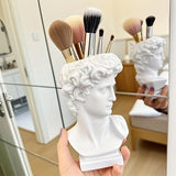 Soporte para Auriculares de Estatua Artística Creativa, Decoración de Escritorio para Oficina o Dormitorio, Adorno de Mesa con Forma de Cabeza, Soporte para Bolígrafos en Resina Sintética Ligera y Anticaída