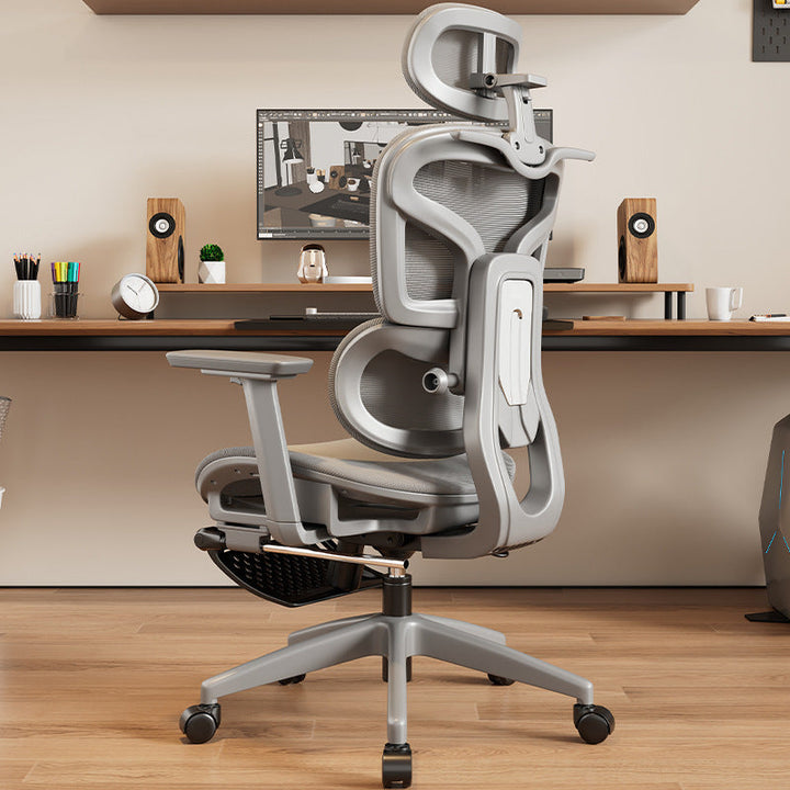 Butaca Ergonómica con Soporte Lumbar - Reposabrazos Ajustables, Altura del Asiento Regulable - Base de Metal Resistente - Para Hogar, Gaming, Oficina - Sin Necesidad de Energía - Fácil Montaje, Sillón Cómodo para Escritorio, Tapizado en Poliéster