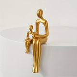 1 pieza de Figurita de Arte Abstracto en Posición Sentada, un Lujo y Ornamento de Alta Gama Pequeño para el Salón, Entrada de la Casa y Armario de TV, Hecho de Materiales de Alta Calidad.