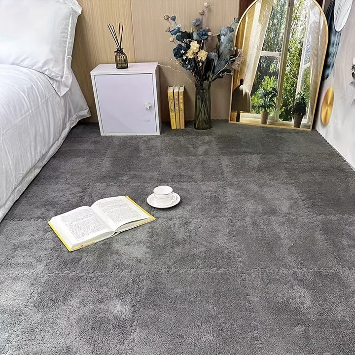 24 Piezas de Alfombrillas Entrelazadas - Personalizables en Blanco y , Antideslizantes con Acolchado, Fáciles de Limpiar, para Sala, Dormitorio, Oficina o Cafetería - Solución de Cubierta Grande, Tapetes para el Hogar, Decoración Moderna, Lavable a Máqui