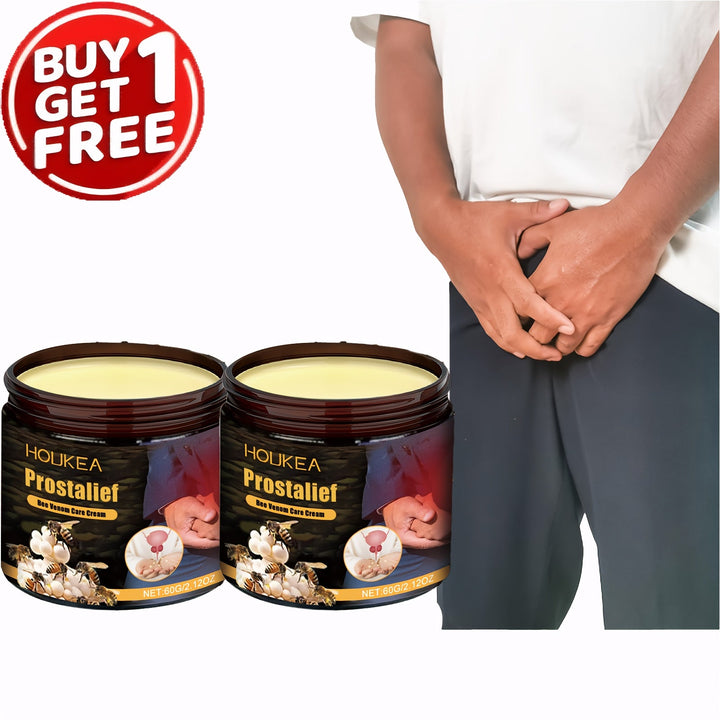 Crema de Cuidado Hidratante con Veneno de Abeja para Hombres HOUKEA, nutritiva e hidratante, hipoalergénica, 60g/2.12oz*2 para todo tipo de piel Claro Beis