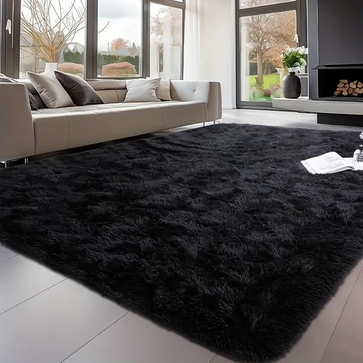 Alfombra de Área Lujosa en Peluche - Suave, Esponjoso, Lavable a Máquina, Antideslizante, Ideal para la Decoración del Salón o Dormitorio, Espuma de Rebote de 0.8mm, Material de Poliéster, Forma Rectangular