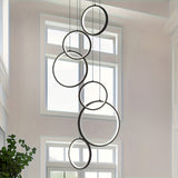 1pc Lámpara de Techo LED Moderna con Diseño Ajustable en Forma de Anillo para Sala de Estar, Dormitorio, Comedor - Ideal para Hogar, Oficina, Restaurante, Vestíbulo de Hotel, Salón de Exposiciones - Con Cableado Fijo