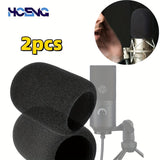 2 piezas de filtro de pop para micrófono - Cubierta de pantalla de viento de espuma para micrófono AT2020 ATR2500 AT2035 para grabación de video y podcast.
