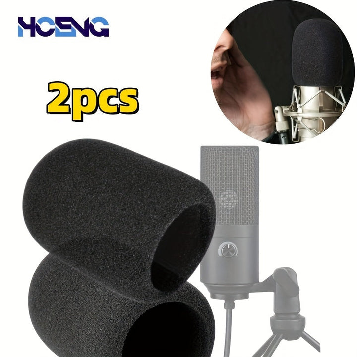 2 piezas de filtro de pop para micrófono - Cubierta de pantalla de viento de espuma para micrófono AT2020 ATR2500 AT2035 para grabación de video y podcast.