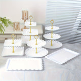 Juego de 6 Piezas de Soporte y Bandeja para Pastel de Plástico, Estante para Postres en Capas, Plato para Tartas, Muy Adecuado para Regalos de Cumpleaños Jóvenes Novias, Ceremonias de Fiesta, Bodas, Recepciones de Etiqueta, Servicio de Bufé, Ideal para N