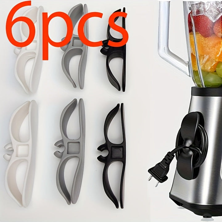 6 Clip Organizadores de Cables TPU para Electrodomésticos de Cocina, Soporte de Gestión de Cables, Envoltura de Cables, Adecuado para Freidora de Aire, Licuadora, Máquina de Café - Solución de Almacenamiento de Cables sin Batería
