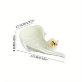 Adorable jabonera de cerámica con forma de gato, ideal para baños y cocinas. Fácil de limpiar, mantiene los jabones secos. Regalo perfecto para Halloween, Navidad, Pascua y más